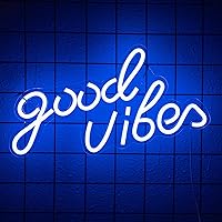 Vista 6 de Good Vibes Neon Sign, Neon Signs Nein Sign Neon lights for Wall, Neon Signs for Bedroom Home Decor Bar Party Living Room Wall Decor, Neon Lights
