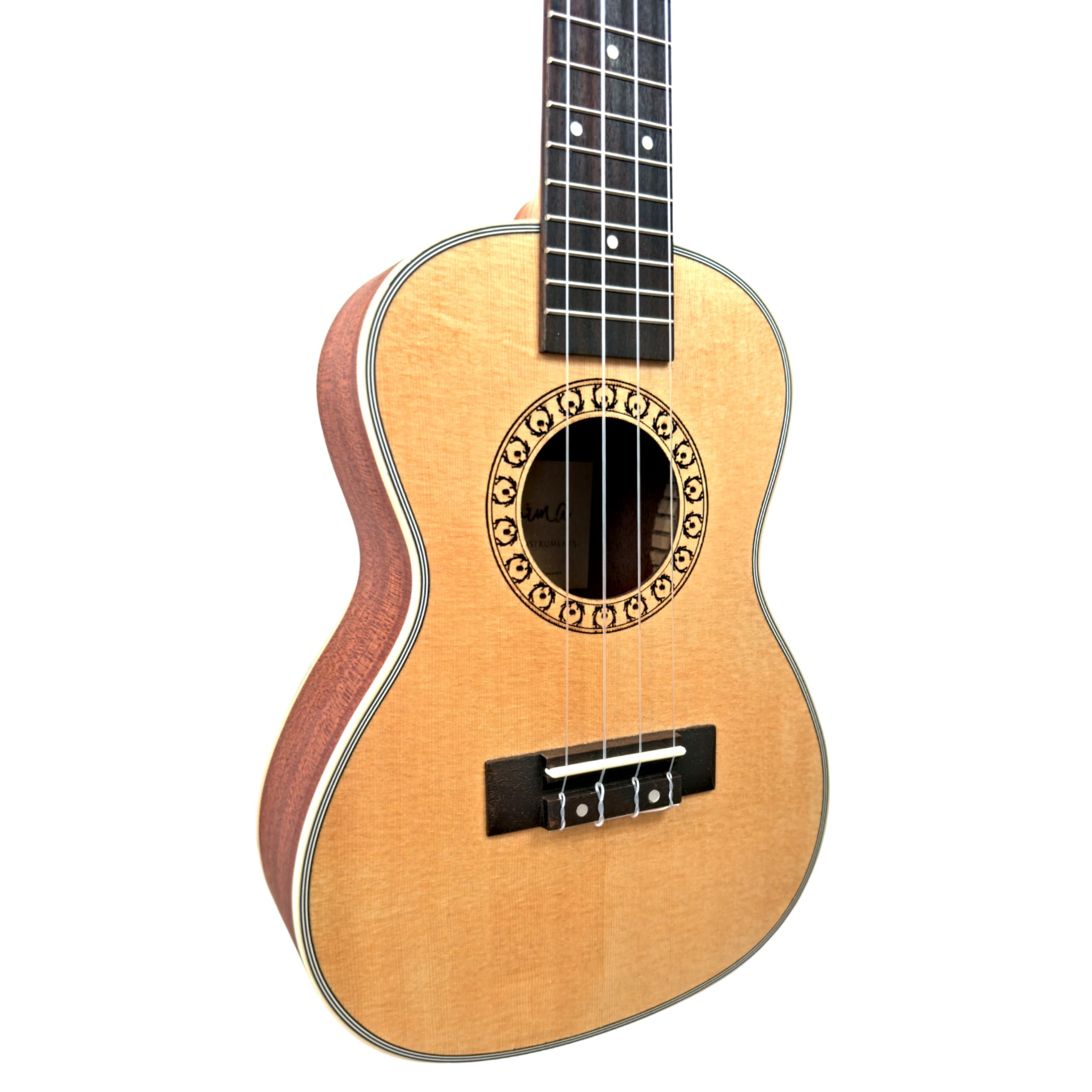 ANIMA Abeta Ukulele Concerto con tavola in abete e corpo in mogano – con custodia e metodo Ukulele per principianti e adulti