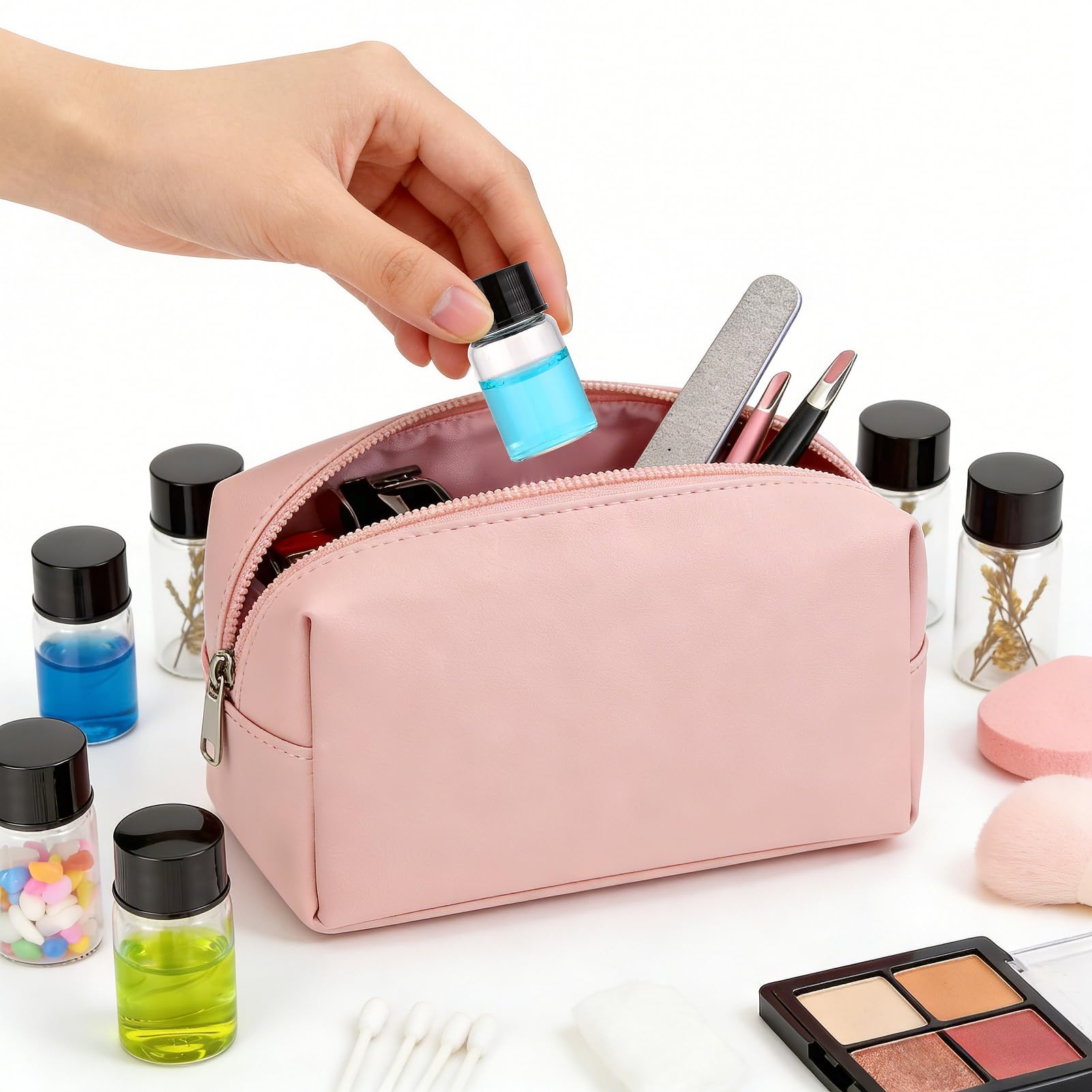 Mini flaconcini trasparenti da 7 ml in vetro con tappo a vite nero, contenitori da viaggio trasparenti per test di laboratorio, confezione da 16