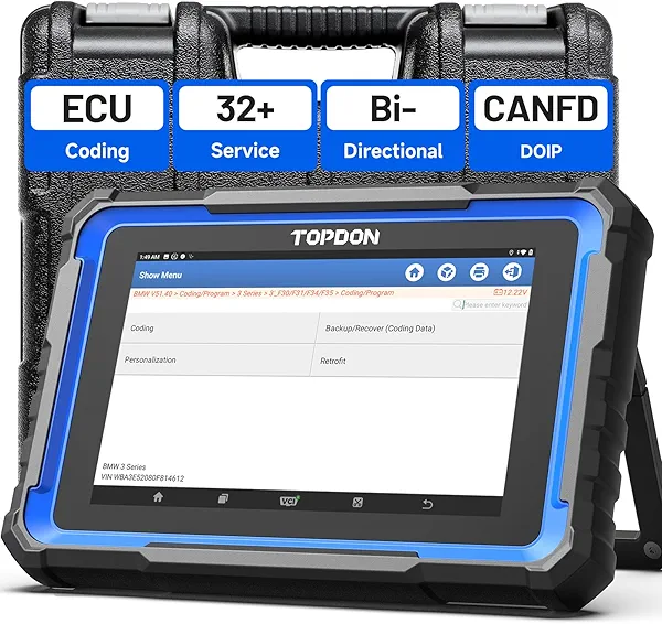 TOPDON Phoenix Nano, 2025 New Bidirectional Scan Tool, ECU Coding Tool, FCA AutoAuth, CAN FD/DoIP Protocols, 32+ Special Functions, Full System Diagnostic, Free Updates for 2 Years