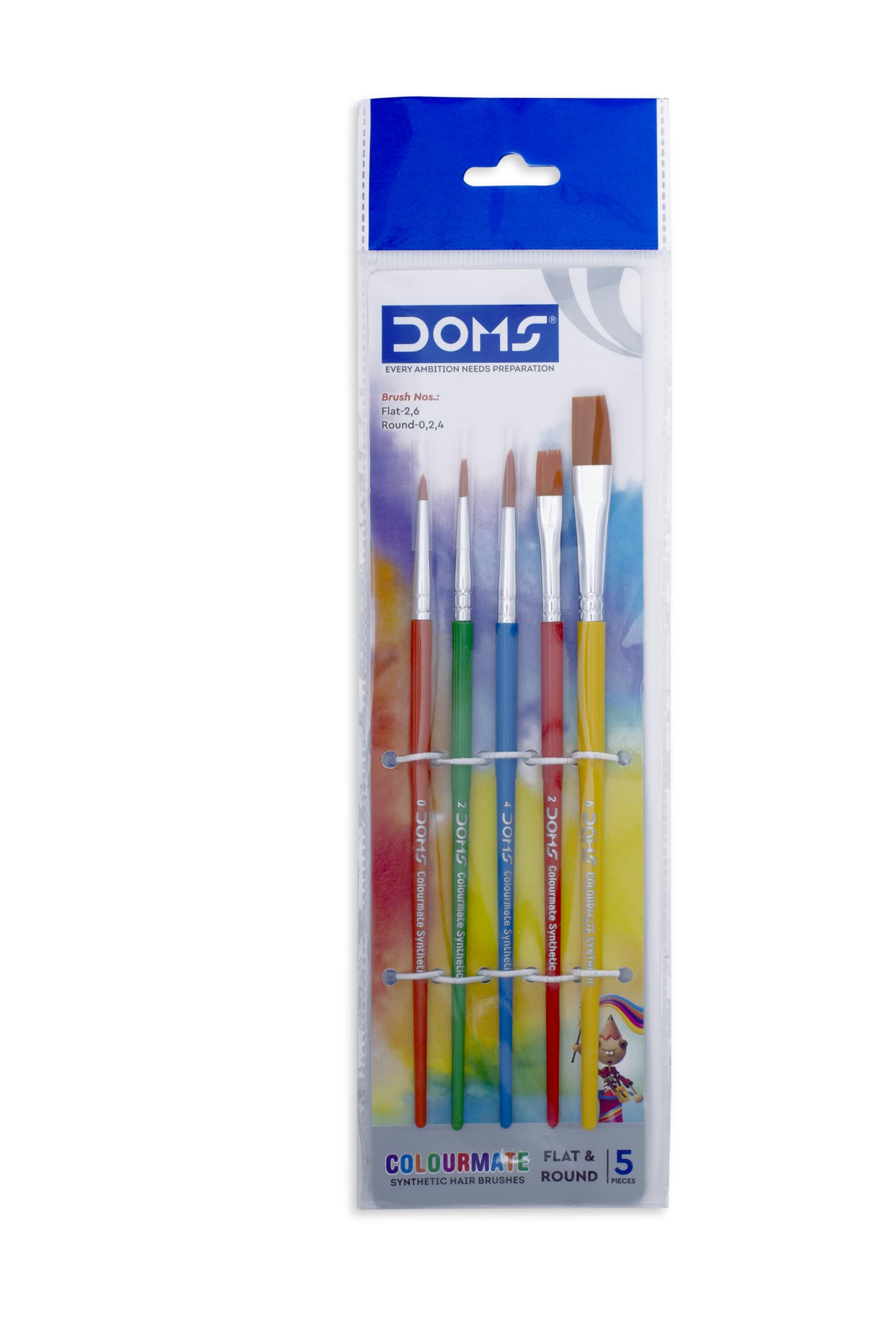 DOMS Colourmate Synthetic Paint Brush Set (Flat & Round)-image-8