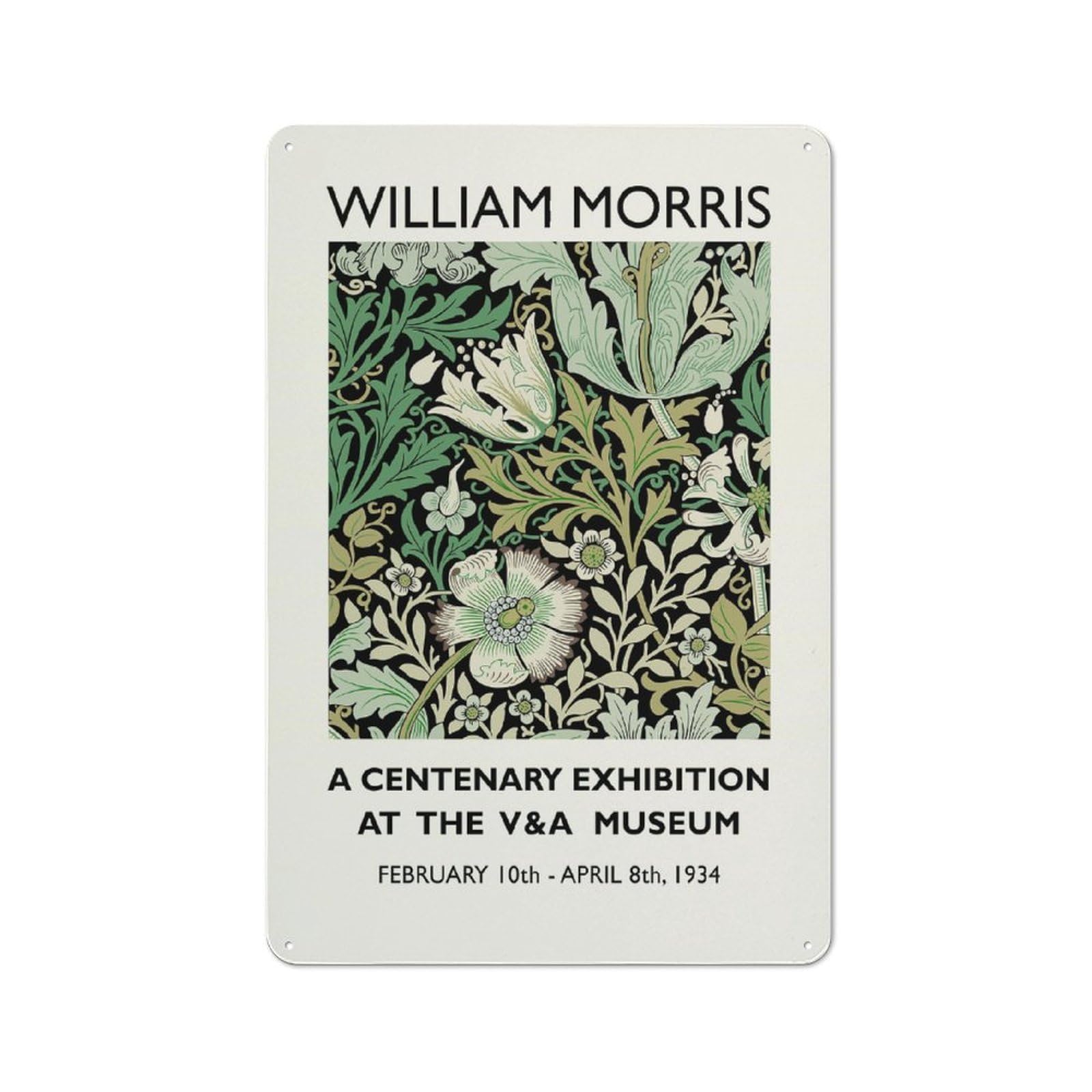 Smart William Morris Exhibition Office Metal Sign 30x20cm, Creative Space Decor for Home Office, Reading Corner Or Bedroom