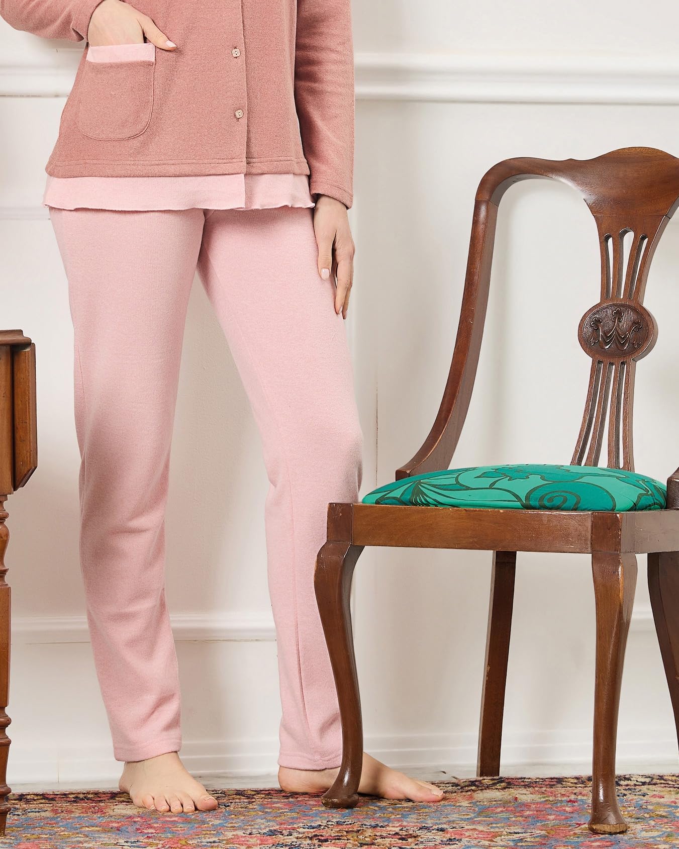 Pigiama Donna Invernale Cotone Punto Milano, Pigiami 2 Pezzi Morbido con Maglia Manica Lunga, Fantasia a Scelta, Taglie 44 46 48 50 52 54