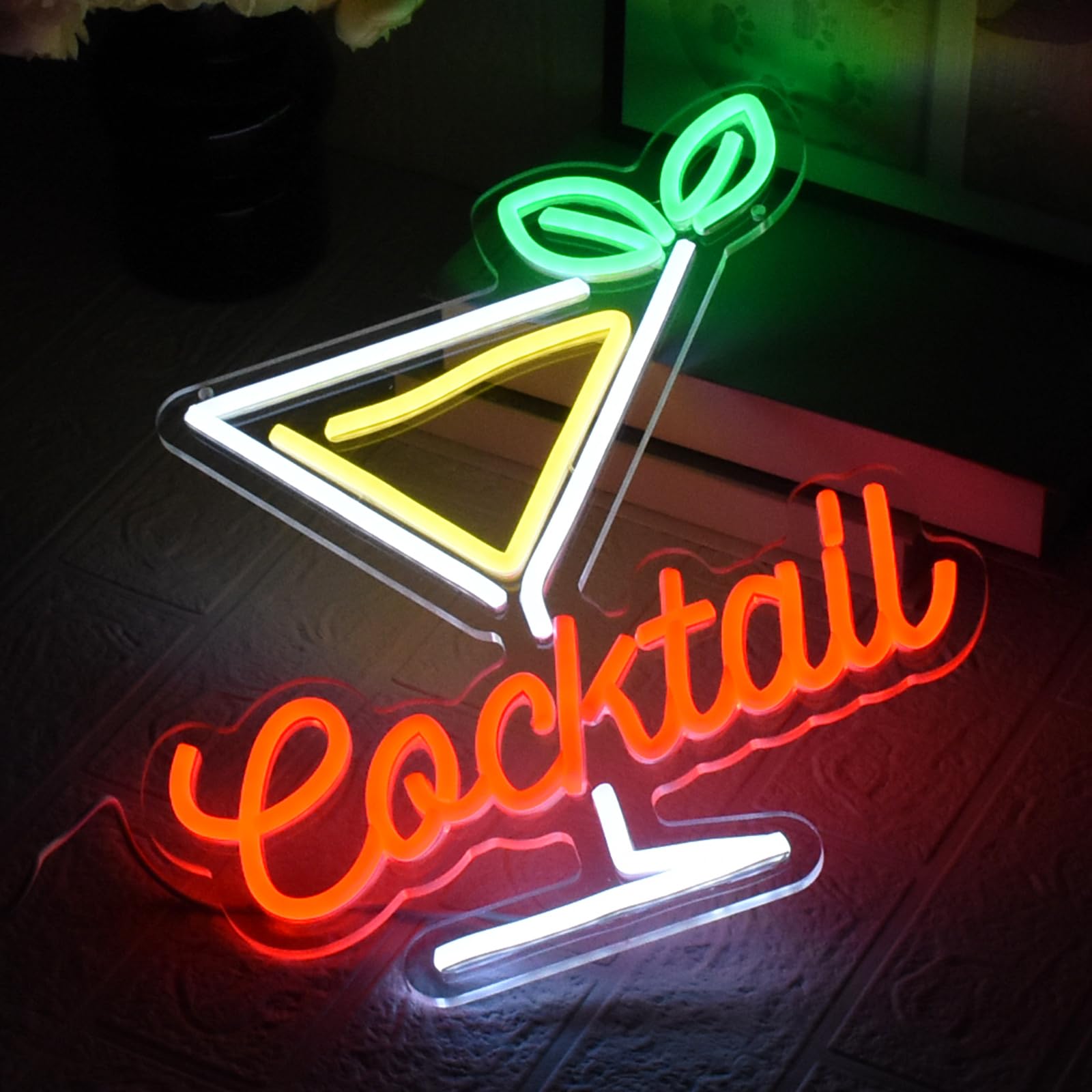 UExnkj-Y Cocktail Neon Sign Bar Signs USB Powered with dimmable Switch LED neon Light, Suitable for Cocktail bar Club, Party - Image 4