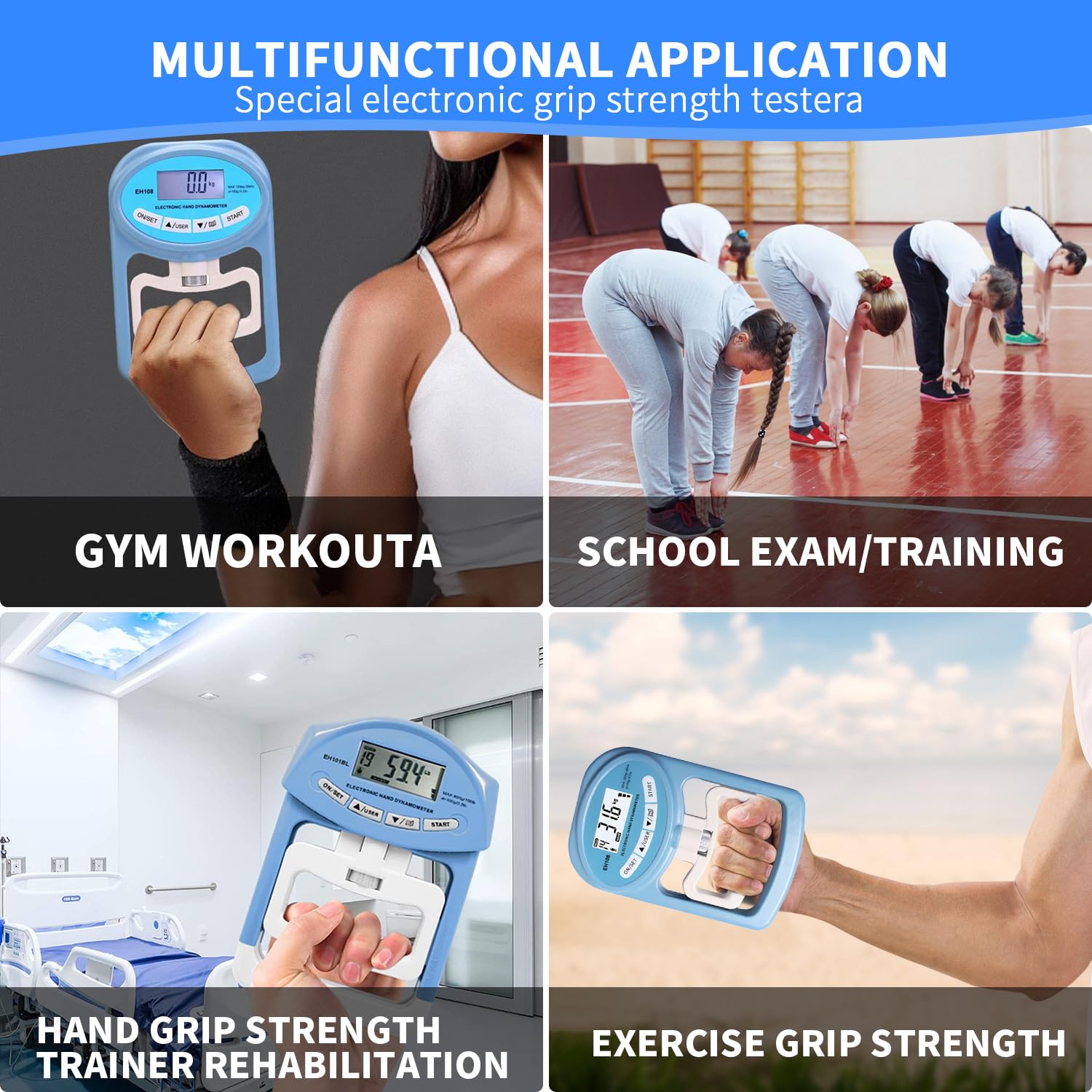 Dinamometro Digitale Per Forza Di Presa - 120kg/264lb - Schermo LED - USB O Batterie - EH108 - Foto 3