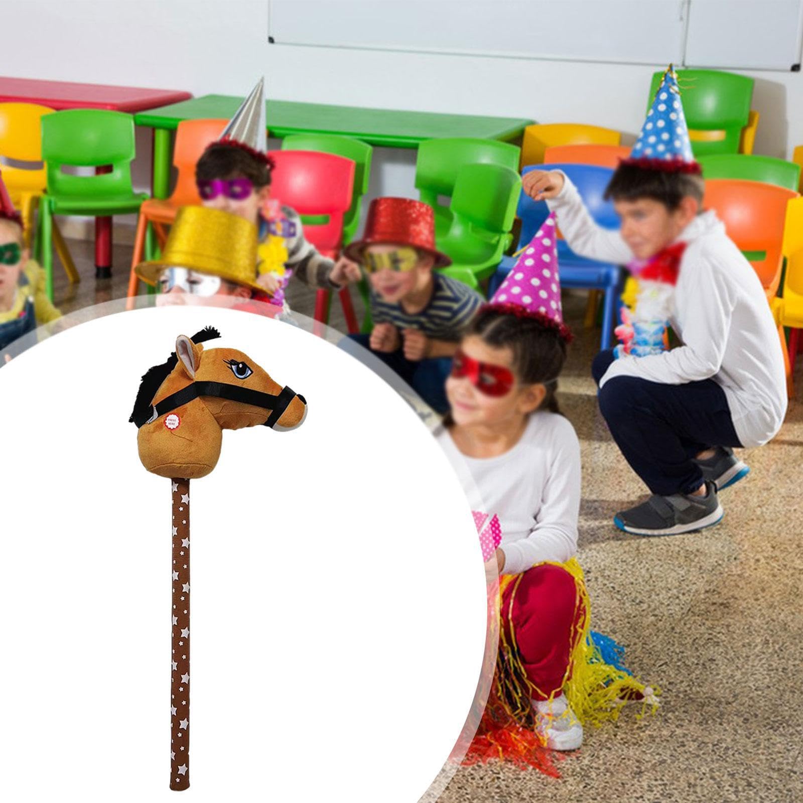Il cavallo giocattolo di peluche portatile incoraggia il coinvolgimento attivo e stimola l'immaginazione in ogni sessione di gioco del bambino. , marrone chiaro , cavallo 2