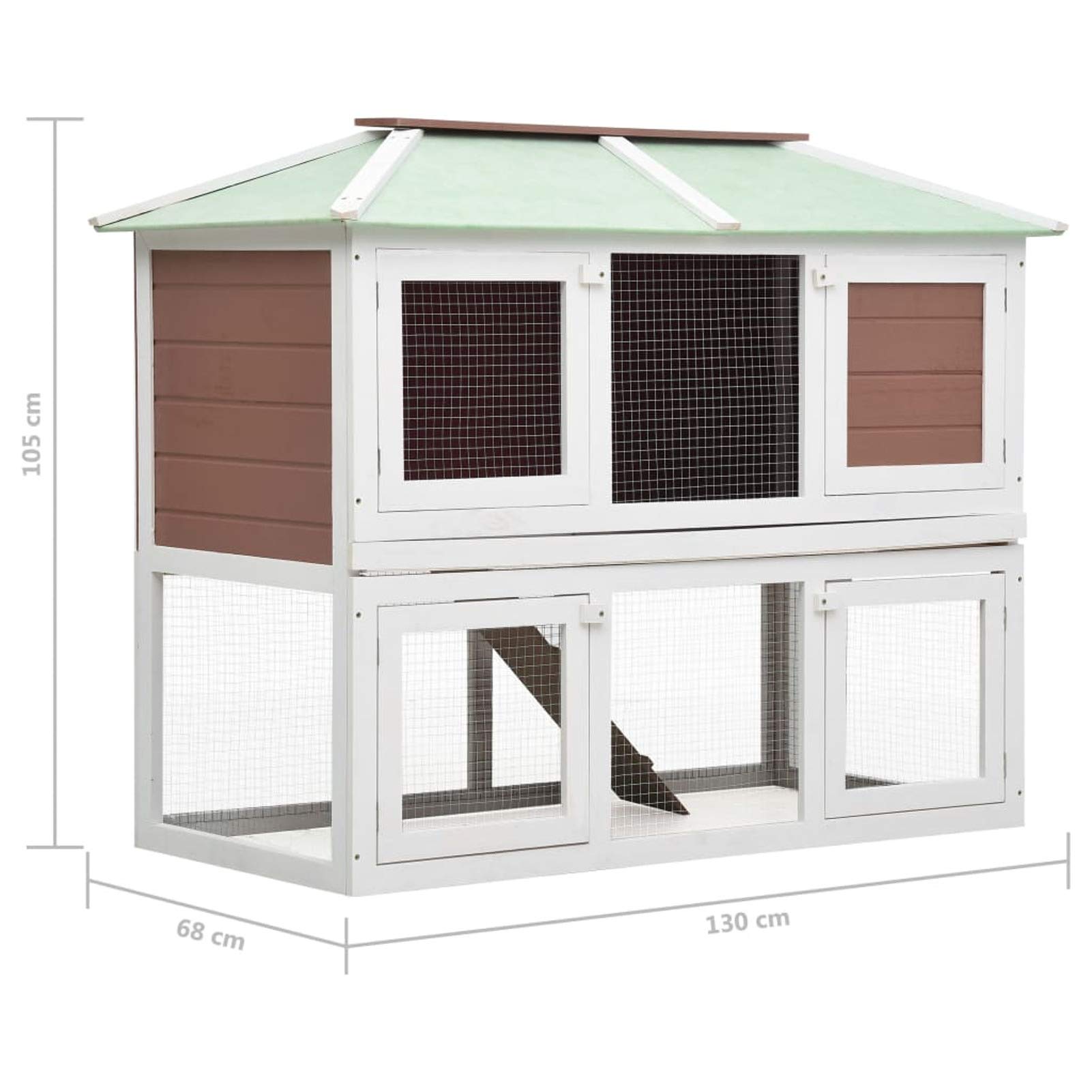 ShGaxin Conejera Jaula de Animales con Doble Piso, Jaula Cobaya, Jaulas para Conejos, Jaula Hamster, Casa Conejo, Casita Conejo, Conejo, de Madera marrón