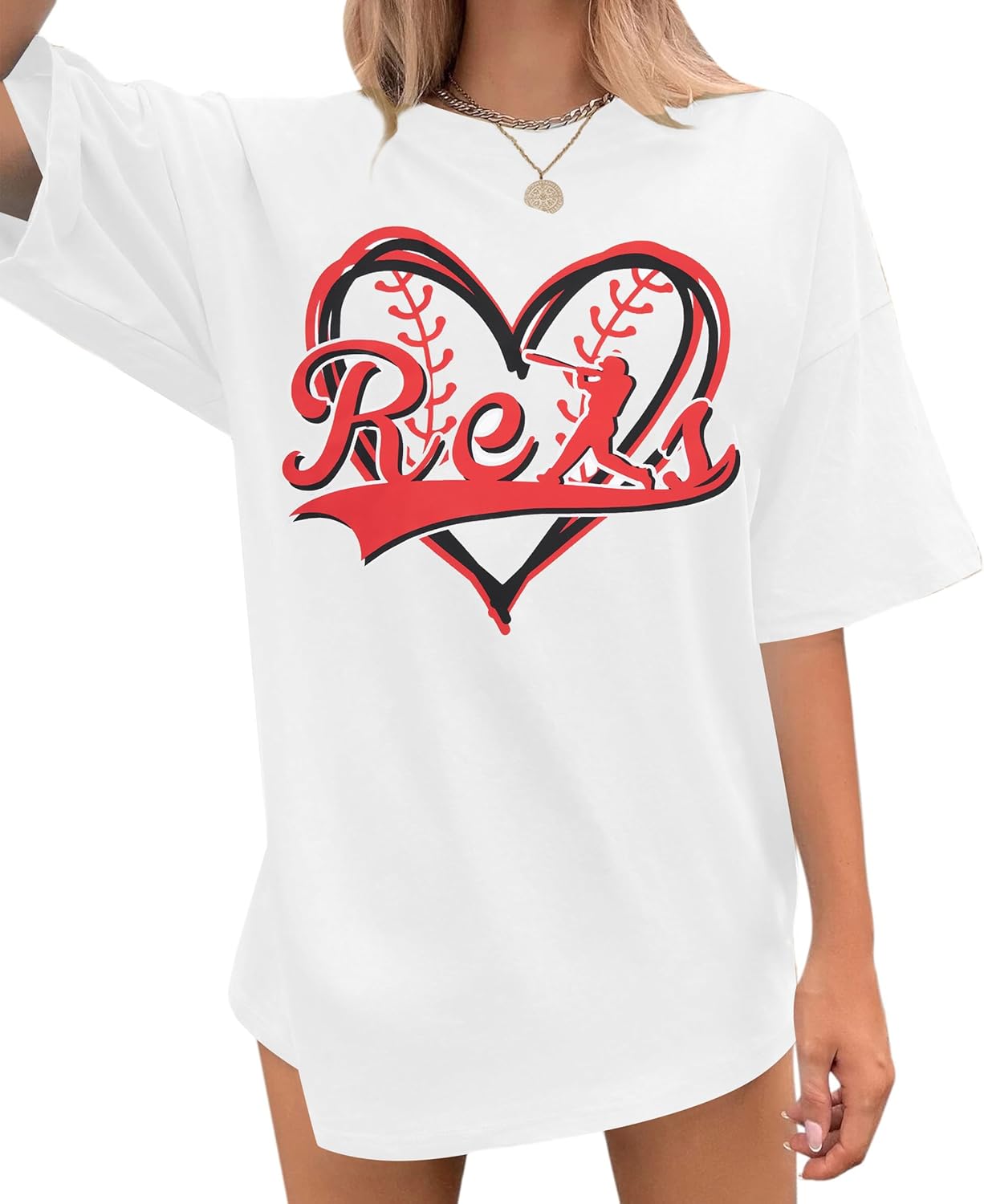 MOUSYA Baseball Mom Shirt Women Oversized Baseball Shirts Gameday Baseball Casual Short Sleeve Shirts