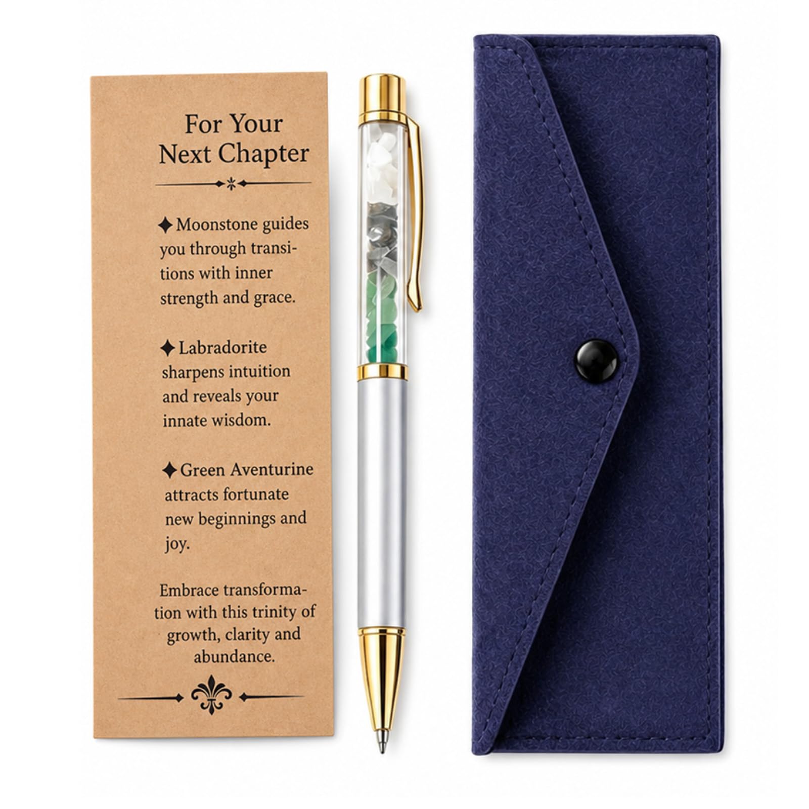 Tantalite Tach Crystal Pen Retirement Gift for Women โ Elegant Ballpoint with Inspirational Card & Velvet Pouch, Ideal for Coworkers, Friends, New Beginnings, Graduation