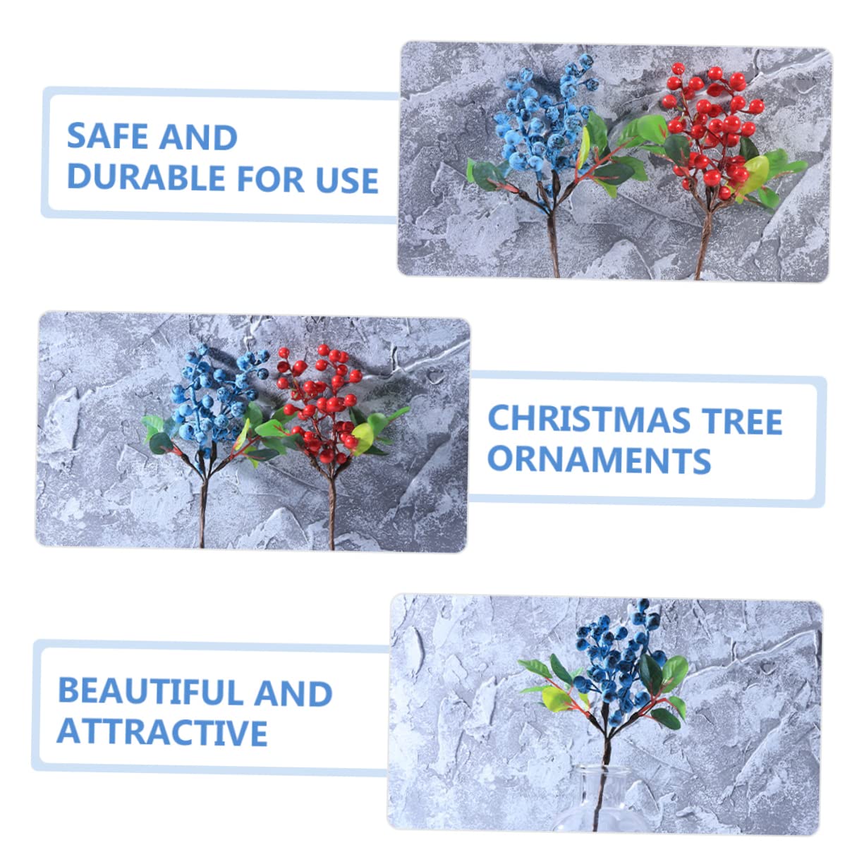 TOPBATHY 15 Piezas Artificiales Manualidades navideñas Christmas Decorations Picos de Pino de Acebo Ramas de de Acebo Adornos para arboles de Navidad selecciones de