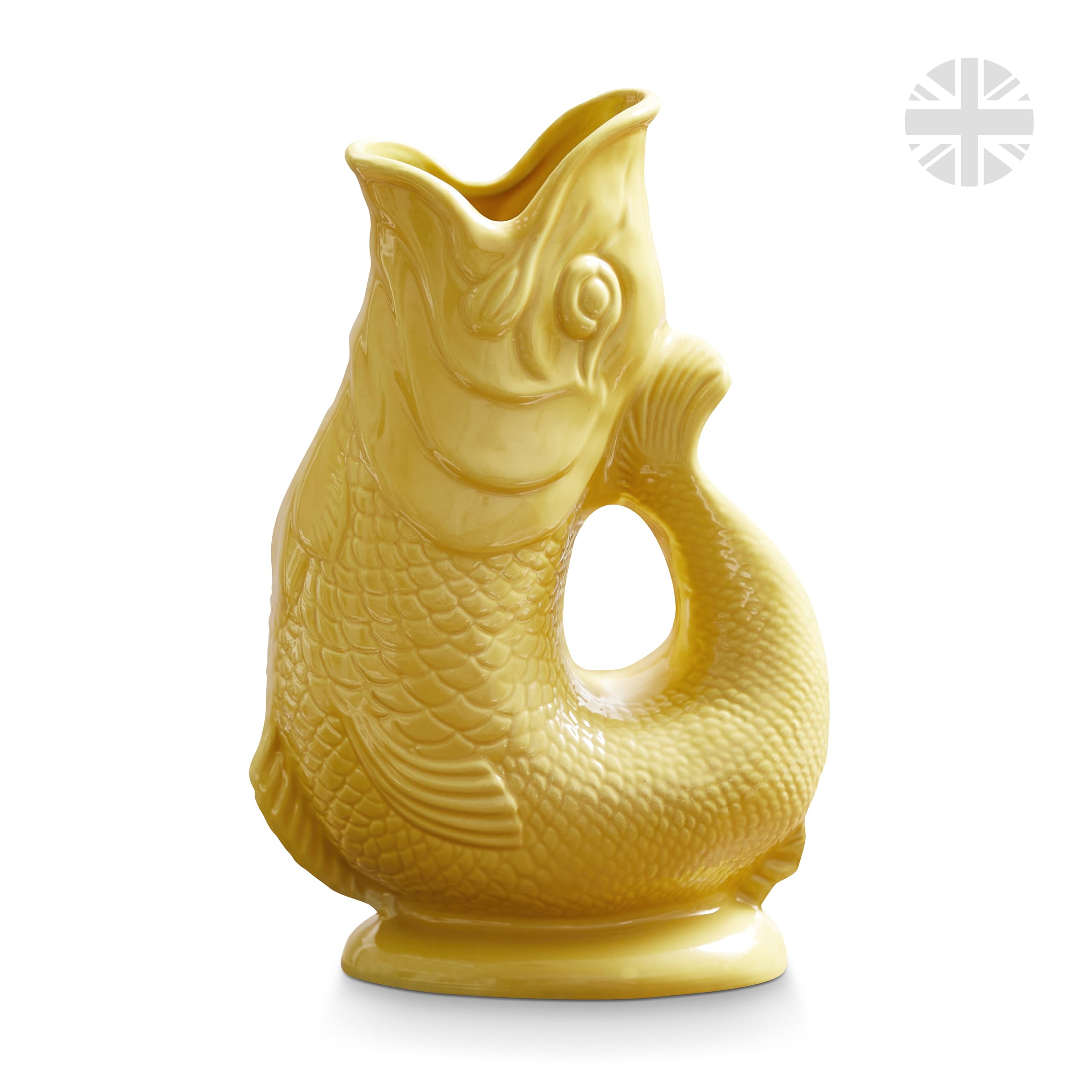 Wade Fish Jug, Handcrafted from Earthenware, Iconic UK Heritage, Made in Stoke-on-Trent, 0.6L, Yellow