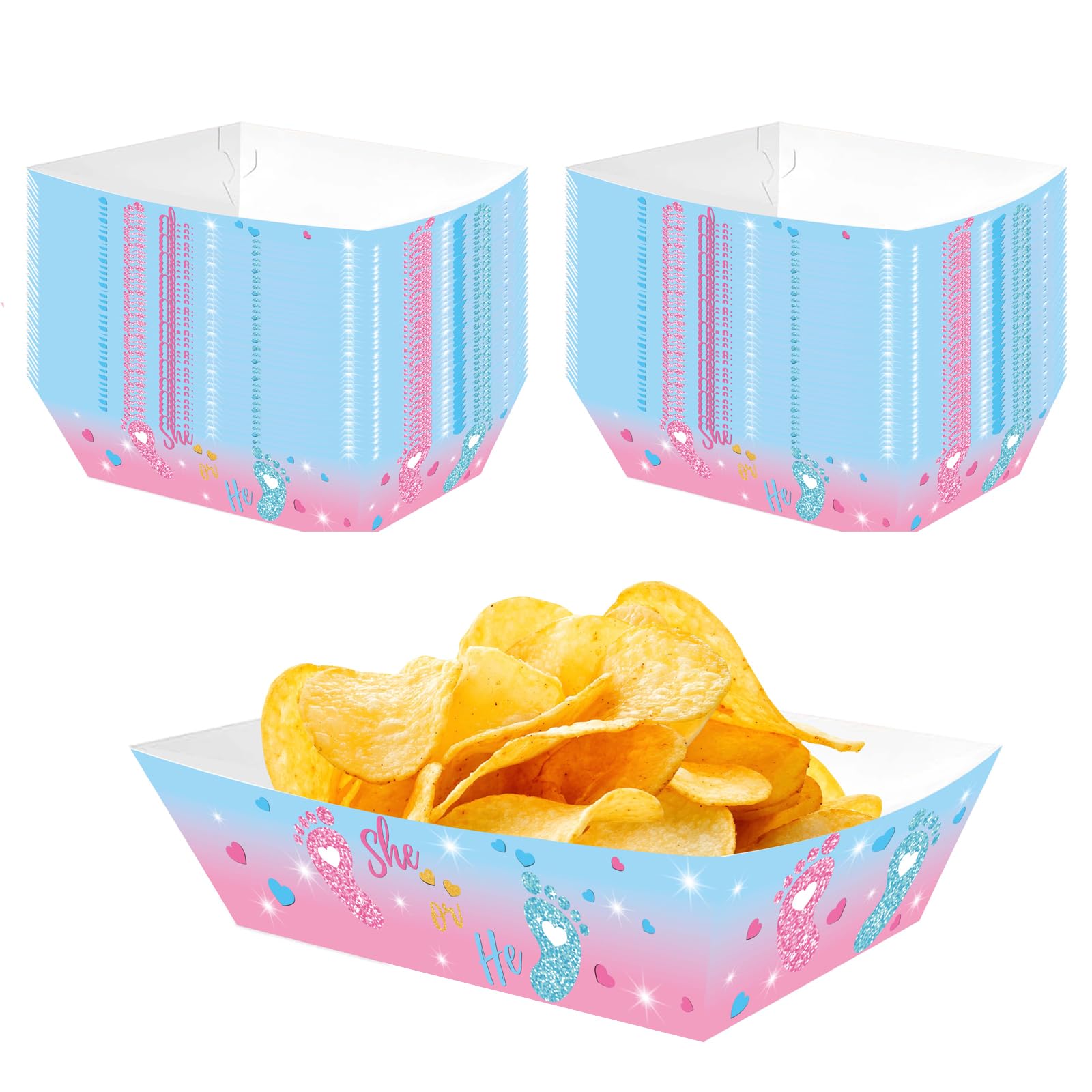 BINXWA osterteller pappe,20 Stück rosa fingerfood schalen ostern tischdeko Einweg Pappschalen pommes schalen,für Pommes und Currywurst pappgeschirr ostern