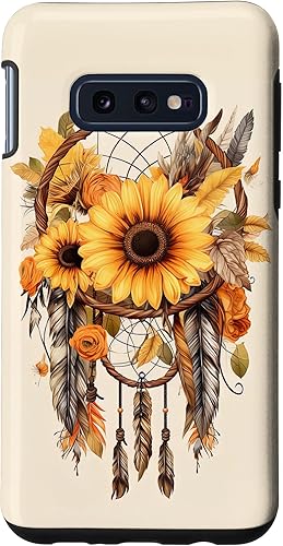 Galaxy S10e - Funda vintage con atrapasueños de girasol, estilo bohemio, atrapasueños para niña y mujer