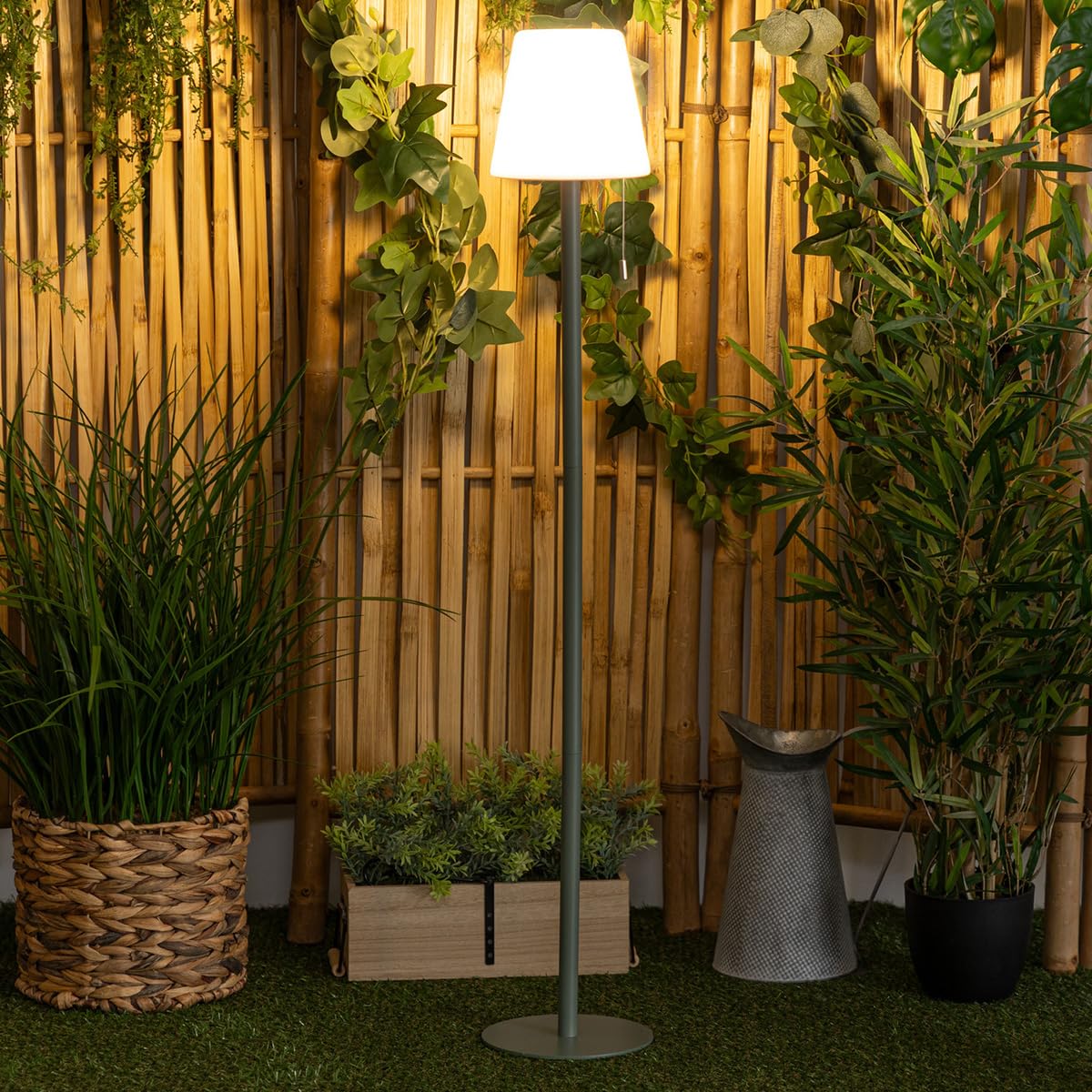 Atmosphera - Lampadaire d'Extérieur LED Zack H 108 cm - Sans Fil, Rechargeable, 3 Modes d'Éclairage, Multicolore - Pour Jardin, Terrasse, Balcon