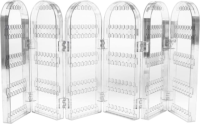 Holibanna Folding Earring Holder and Jewelry Organizer 360 Holes 5 Tiers 6 Doors Foldable Jewelry Rack Display Stand for Necklaces Earrings Piercings Women Transparent