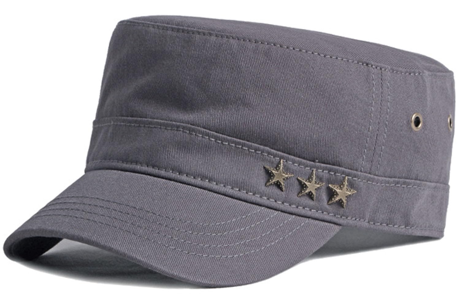 BABAHU Men's Cotton Military Caps Cadet Army Caps Unique Design (UK, Alpha, One Size, A-Gray)