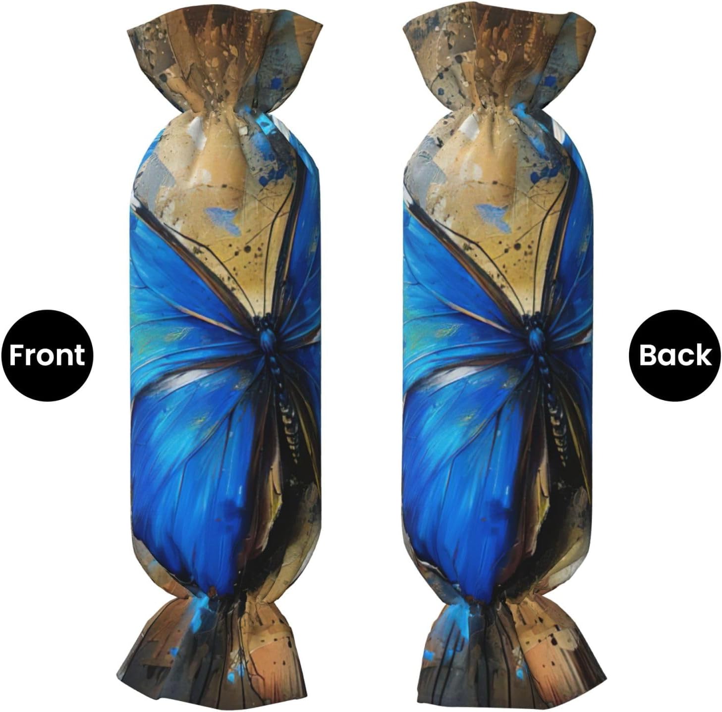 Blue Butterfly Print Candy Cylindrical Comfortable Pillow Throw Pillows Home Decor Easy Maintenance