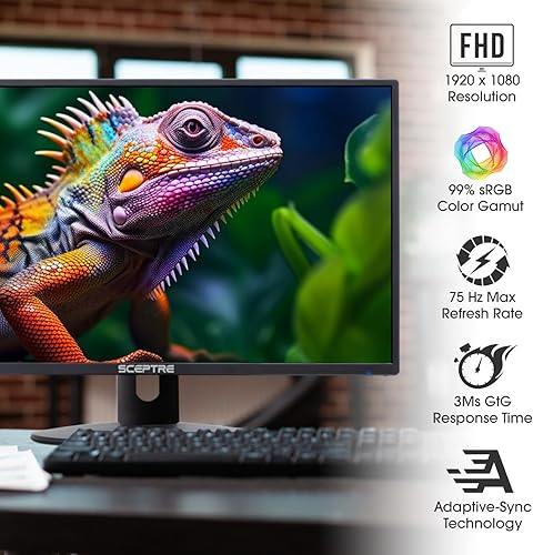 Miniatura 3 de Sceptre E205W-16003R - Monitor LED ultradelgado sin marco con HDMI VGA altavoces integrados color negro metálico 2018