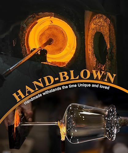 Miniatura 2 de OJA Juego de 4 copas de vino tinto, copas grandes de Borgoña de 23 onzas, cristal soplado a mano, transparente, ideal para cata de vinos,