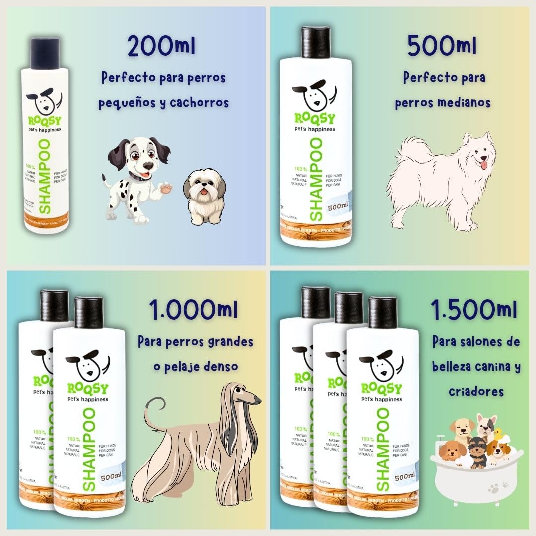 Champú Natural para Perros – Vegano, pH Neutro, Sin Parabenos, para Todo Tipo de Pelaje y Piel Sensible – 1500ml Europea