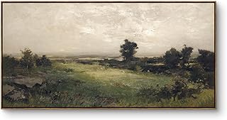 InSimSea Extra Large Framed Vintage Wall Art, Living Room Country Farmhouse Decor, Wilderness Landscape Paintings, Canvas Prints, Retro Scenery Long Picture for Bedroom Above of Bed,24x48inch