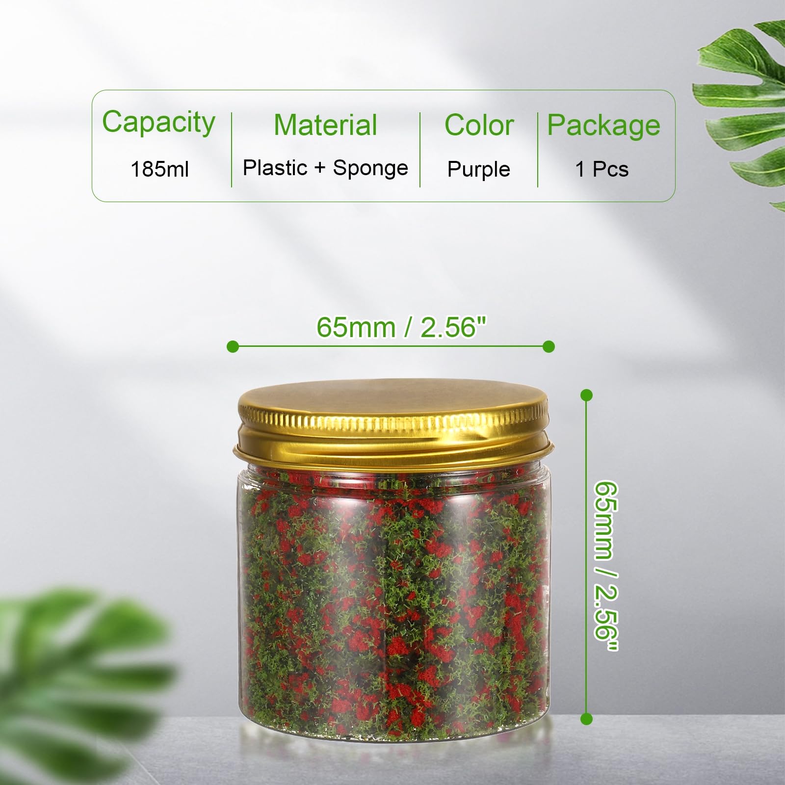 CoCud Model Flower Grass, 185ml Capacity, Fake Miniature Flower Grass Tree Plastic Sponge Red - Image 2