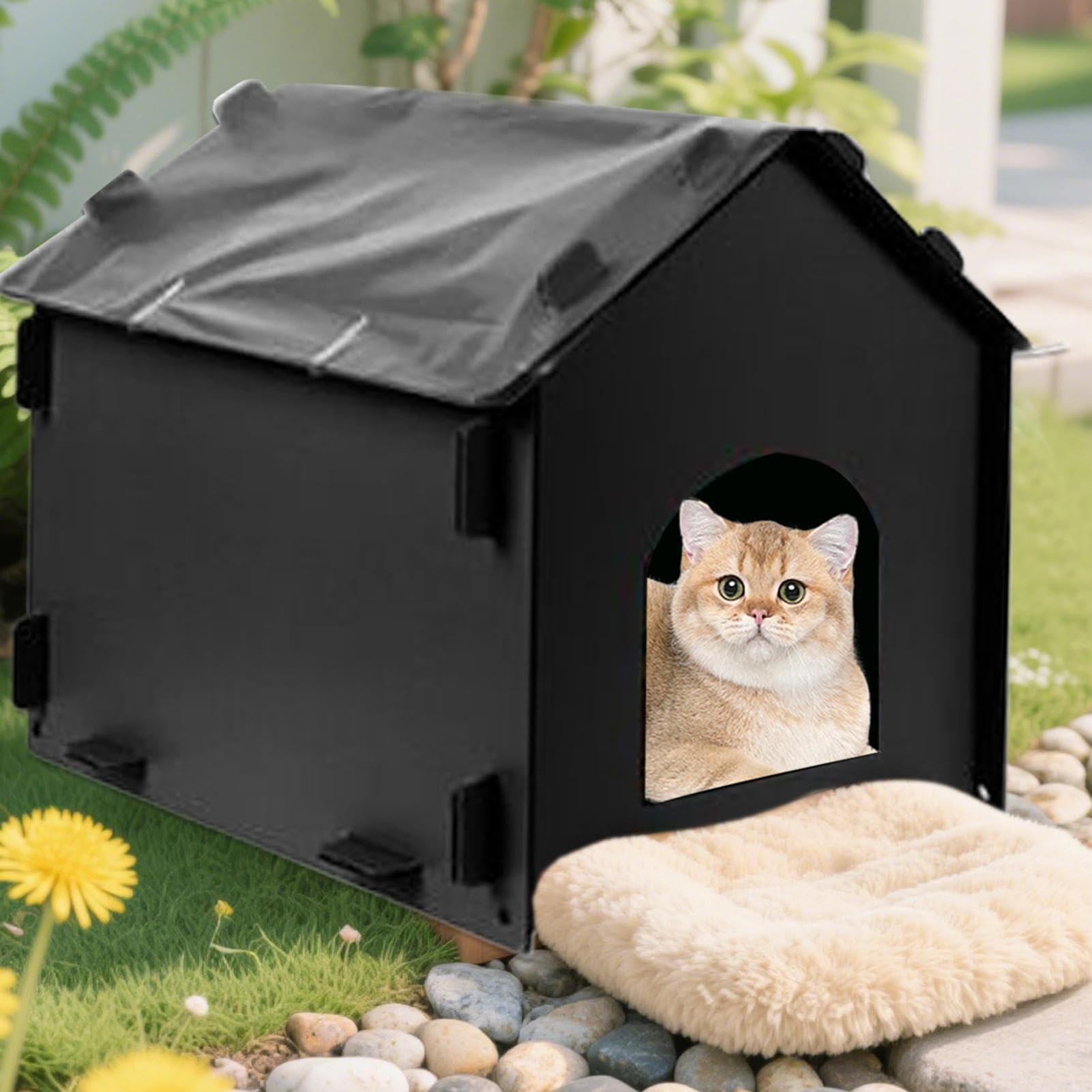 Cuccia Invernale per Gatti Casa Per Animali Domestici Isolata Sicura E | Recinto Per Animali Esterno Rifugio Per Balcone Giardino Patio Parcheggio Garage Strada Comunità