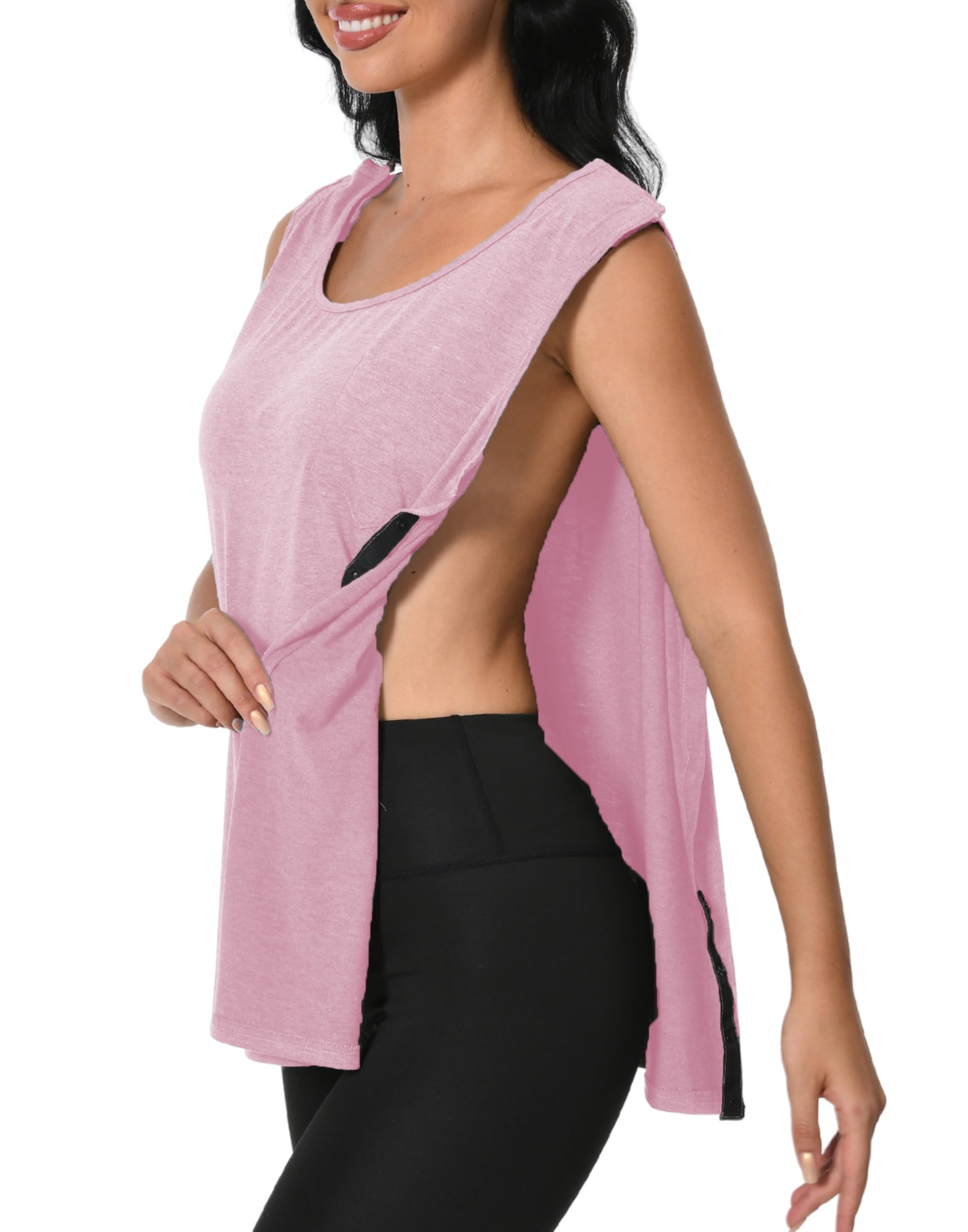Post Surgery Tank Tops Snap Sleeveless