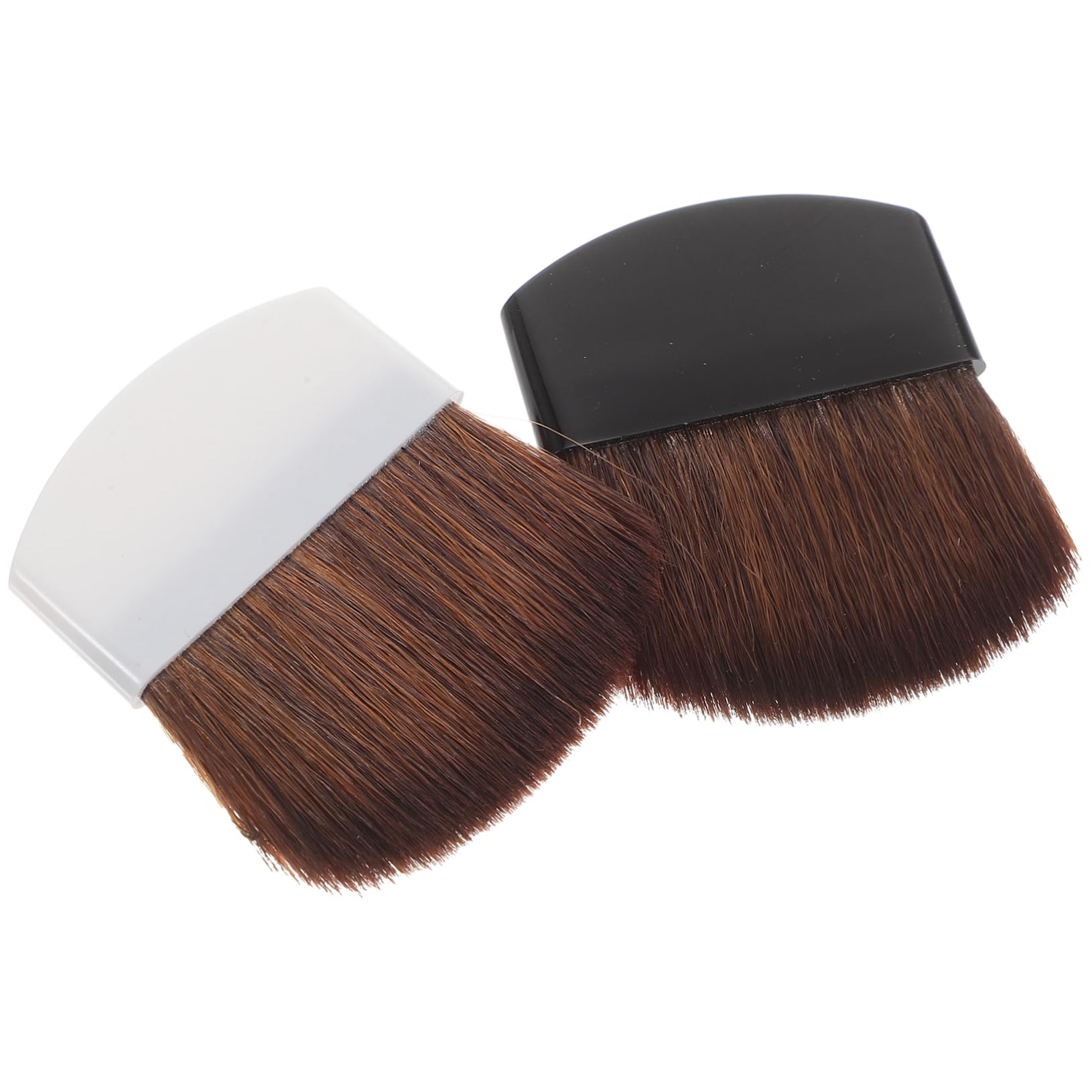 iplusmile Pennelli per Trucco Professionali 2 Pezzi Set Pennelli per Fondotinta e Fard Portatili Morbidi Setole di Crine di Cavallo per Make Up Viso da Viaggio