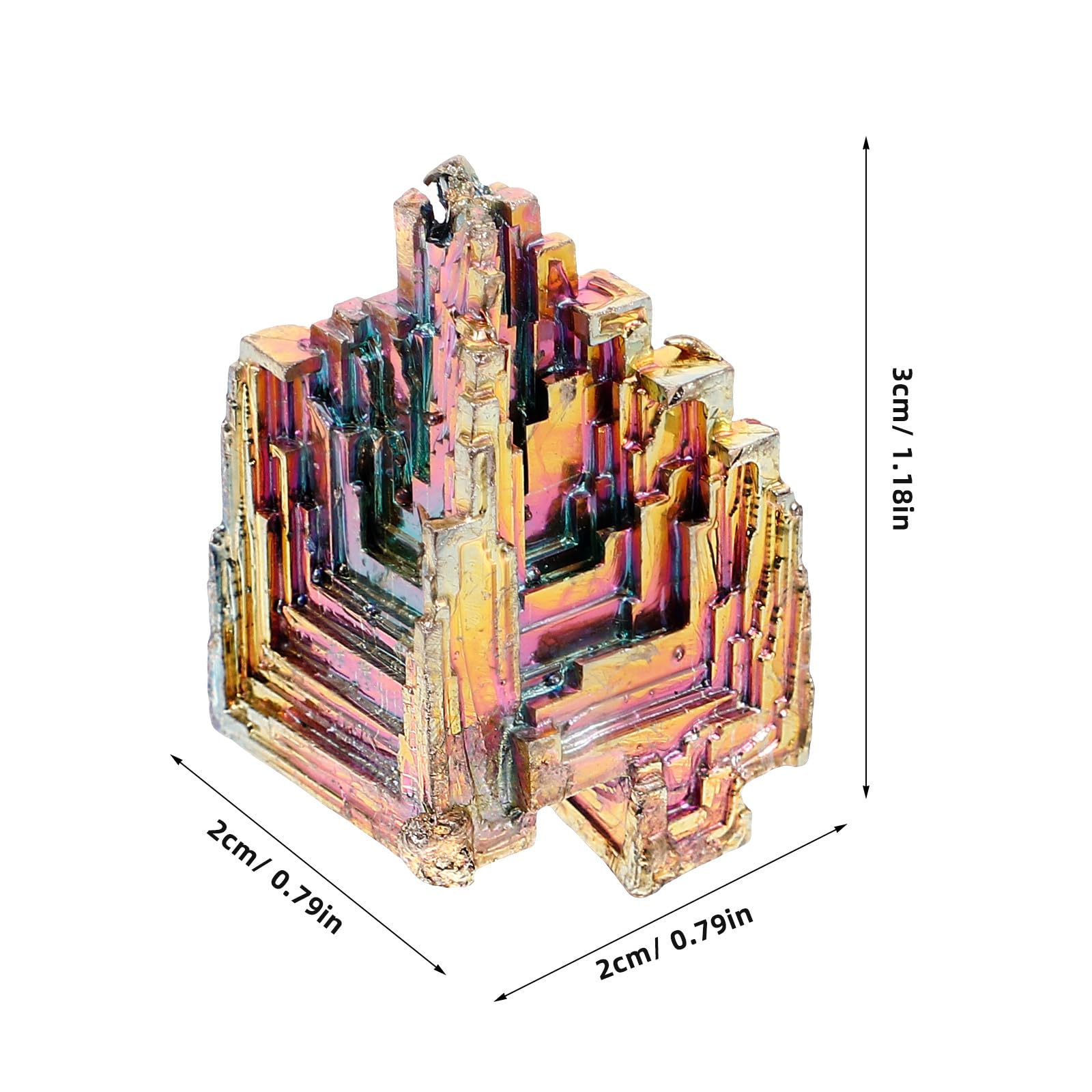 Baluue Natural Bismuth 40g Rainbow Bismuth Crystal Stone Specimen, Bismuth Gemstone Mineral Specimen, Crystal Mineral Rock for Home Decoration Specimen Collection