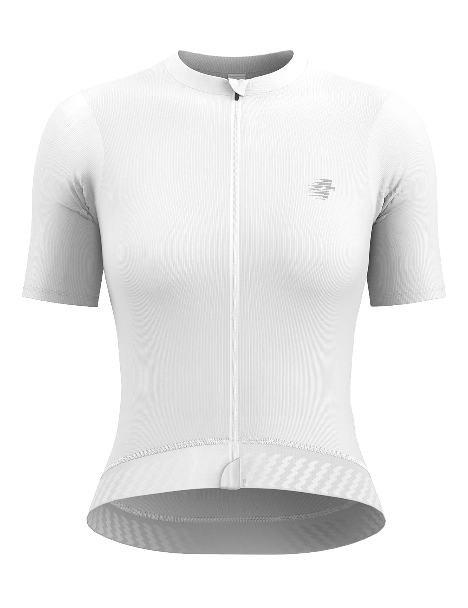 LAMEDA Cycling Jersey Women, Breathable Bike Shirts for Women Biking Tops with Pockets, Bicycle Clothing for Road Riding Pure White