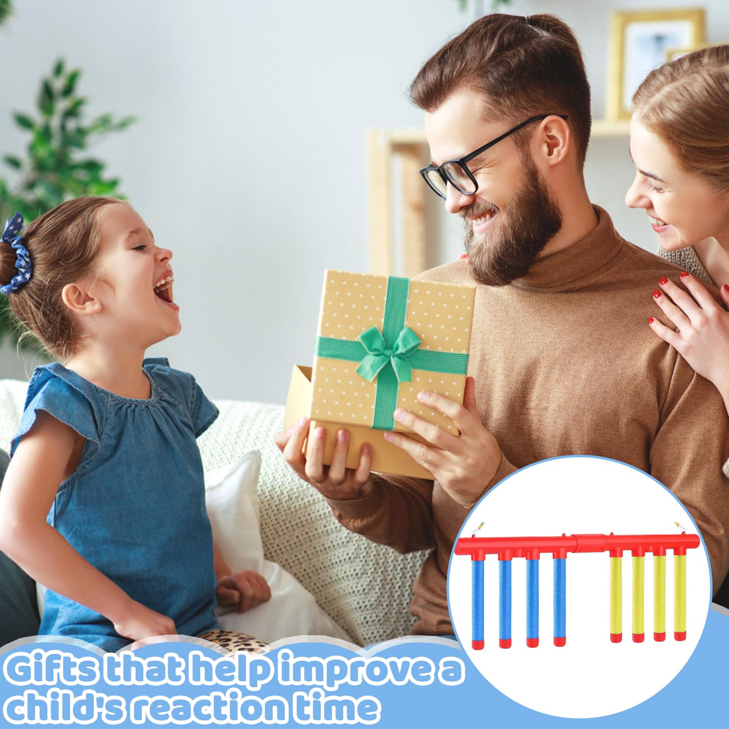 Catching Sticks Game, 2026 Divertenti Gioco Riflessi Bastoncini, Giochi di Cattura di Bastoni, 3 Falling Speeds Adjustable, Reaction Training Toy, Gioco Di Reazione Catch Sticks, per Bambini Adulti