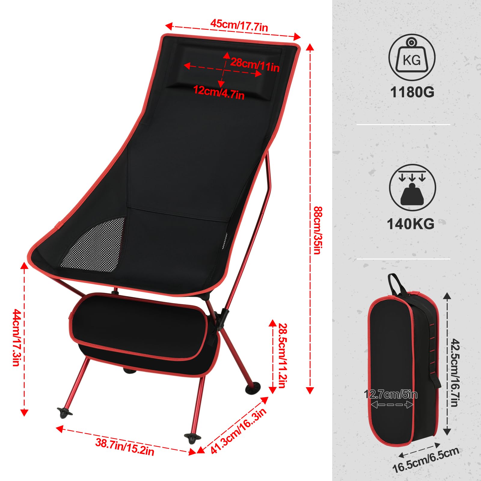 Sedia Da Campeggio Pieghevole Leggera - Portatile Per Esterni, Picnic E Spiaggia - Foto 10