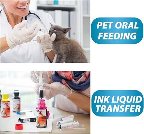 Miniatura 4 de Paquete de 50 jeringas de 0.7 fl oz con punta de catéter y tapa, jeringas grandes de plástico para líquidos, fiesta de gelatina, estudiante de