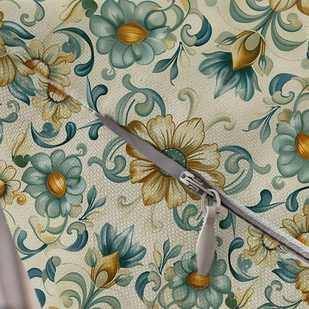 Poduszki Sofa 80x80cm Poduszki Zewnętrzne Wodoodporne Pościel Kwadratowa Poszewka Na Poduszkę Turkusowy Dwustronny Nadruk, Sofa Taras Ogród Wiosna Jesień Dekoracyjne, Prezenty, Vintage Zestaw 2 Y-919
