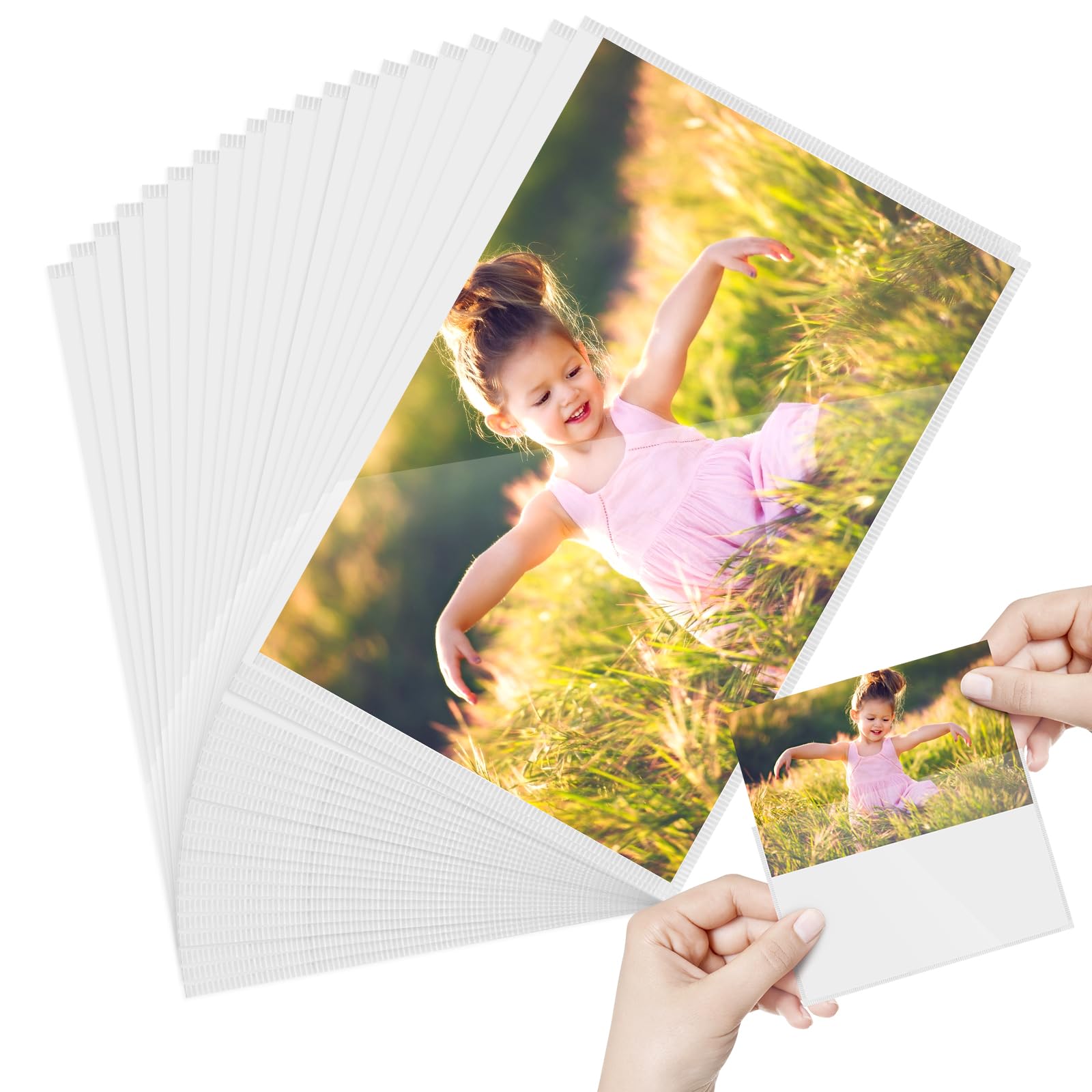 24pack Magnetic Picture Frames 4x6 Inch Fridge Photo Pocket Reusable Self Adhesive Magnetic Sign Holder Clear PVC Photo Display Frame for Refrigerator Metal Whiteboard Office Cabinet School