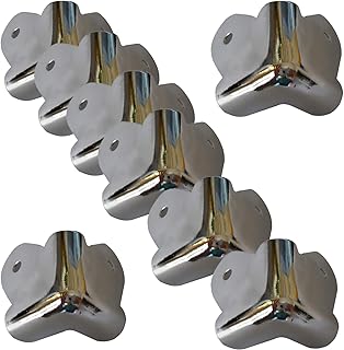 *DURABLE CHROME METAL* Universal - Corner Speaker Cabinet Box/Leg Amp Guitar Amp stage/Amplifier Wrap Music Angle Corner Edge Protectors, for Front of PA/DJ Speaker Cabinets - Set of 8