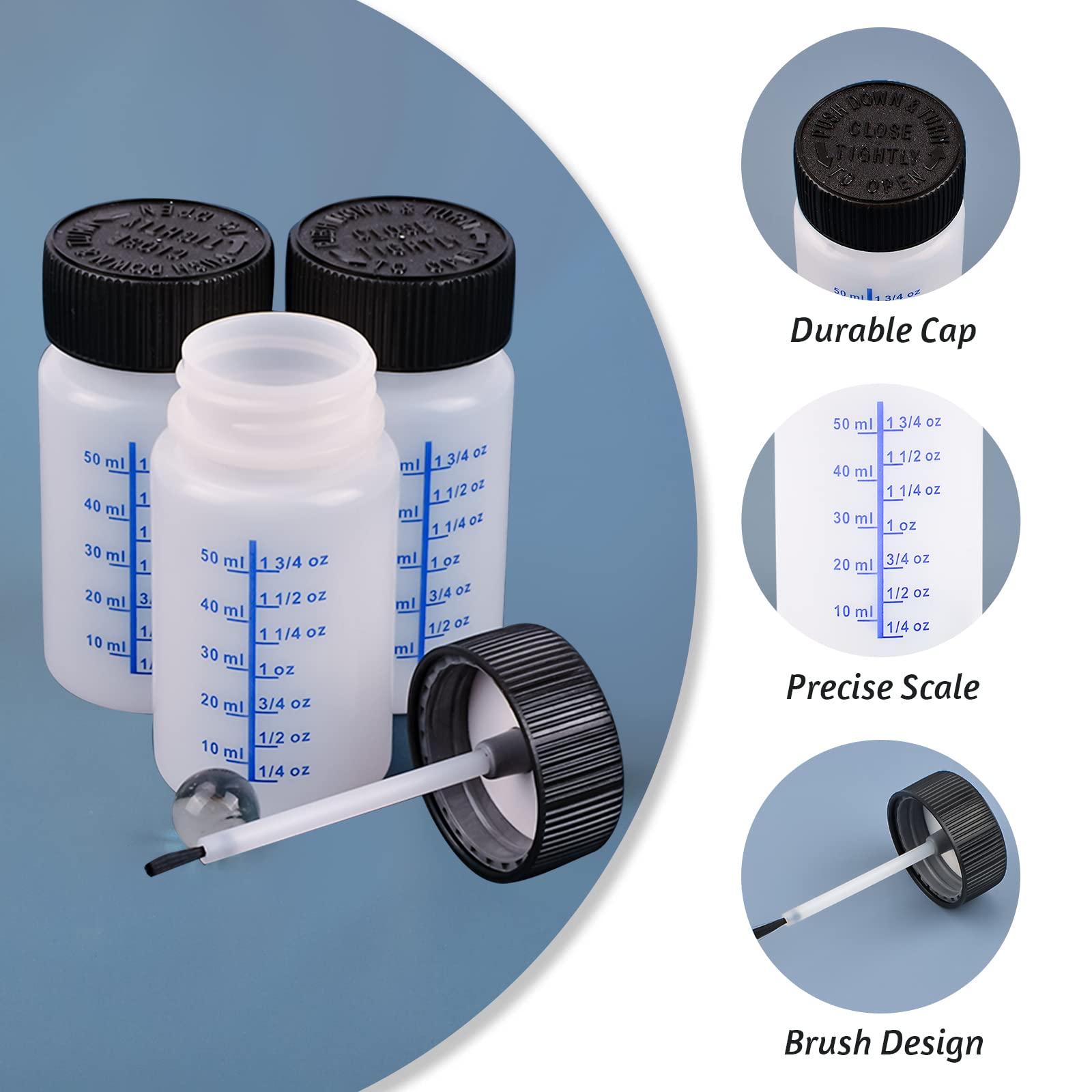 WANDIC 12 Bottiglie per ritocchi con Pennello e Sfera di miscelazione applicatore di Vernice per Auto, Parete e Hobby, 60 ml