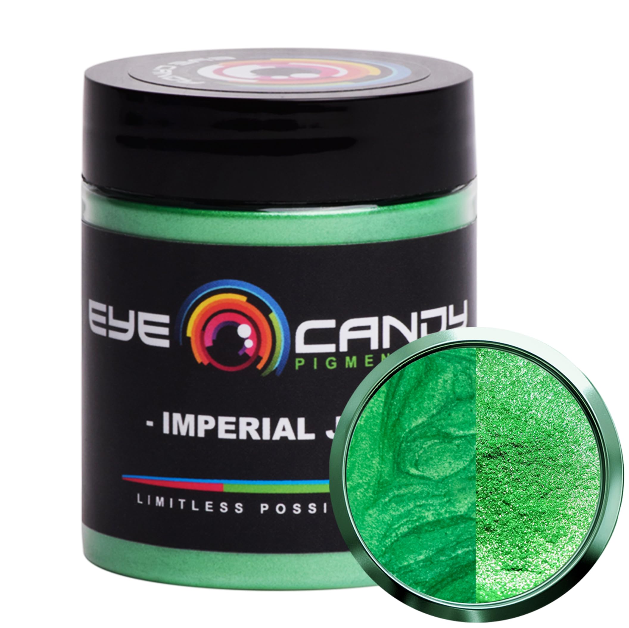 Eye Candy Pigments Premium Green Mica Powder - Imperial Jade (25gr) - for Epoxy, Resin, Soap, Paint, Woodworking, Acrylic Pouring, Bath Bombs, Fishing
