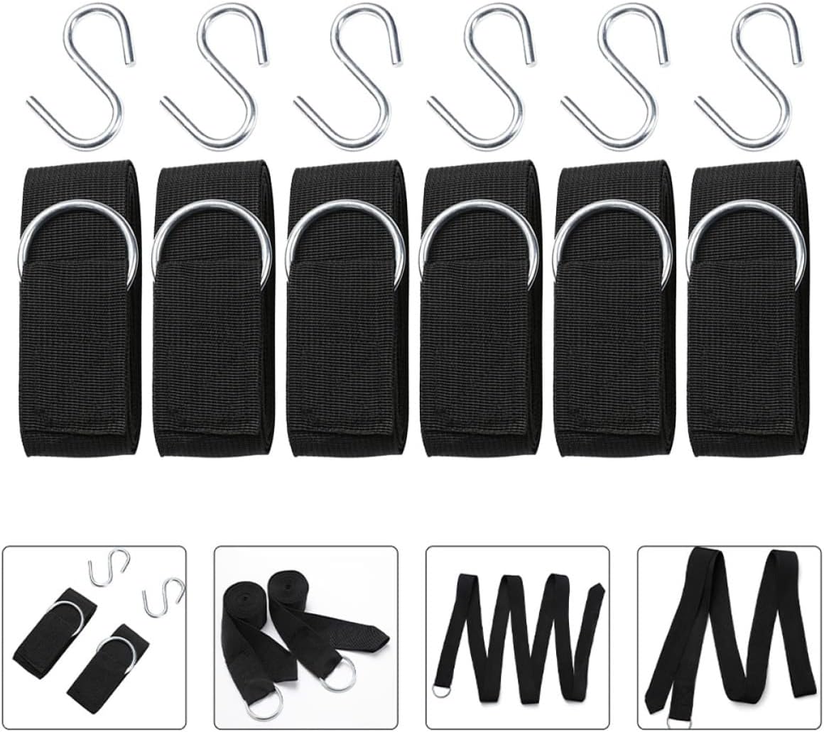BESPORTBLE 6pcs Heavy Duty Hammock Chain Ropes Swing Hanging Kit Hooks Tree Straps for Hammock