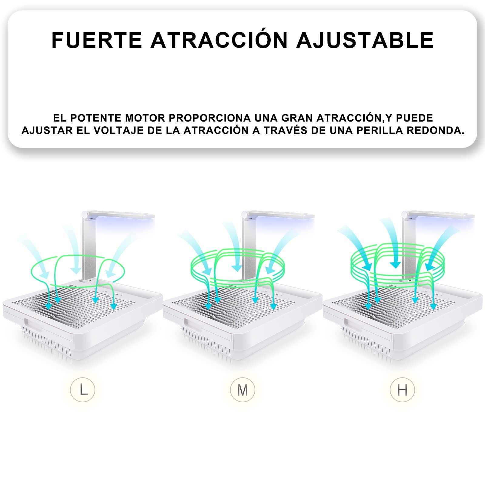Aspirador Uñas Profesional de Escritorio para Pedicura y Manicura,con Lámparas de Uñas y LED,Velocidad Ajustable,sin Necesidad de Bolsas de Polvo