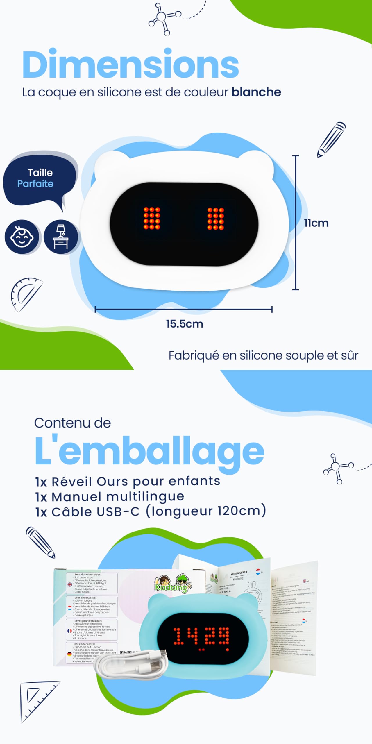 Réveil éducatif Metronic Eden Avec Veilleuse Et Musique - Apprentissage Du Sommeil