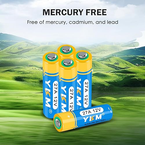 Miniatura 7 de YKM Batería alcalina de 12 V A27 LR27A MN27 L828F de 12 voltios para coche remoto de puerta de garaje, ventilador de techo, 5 unidades