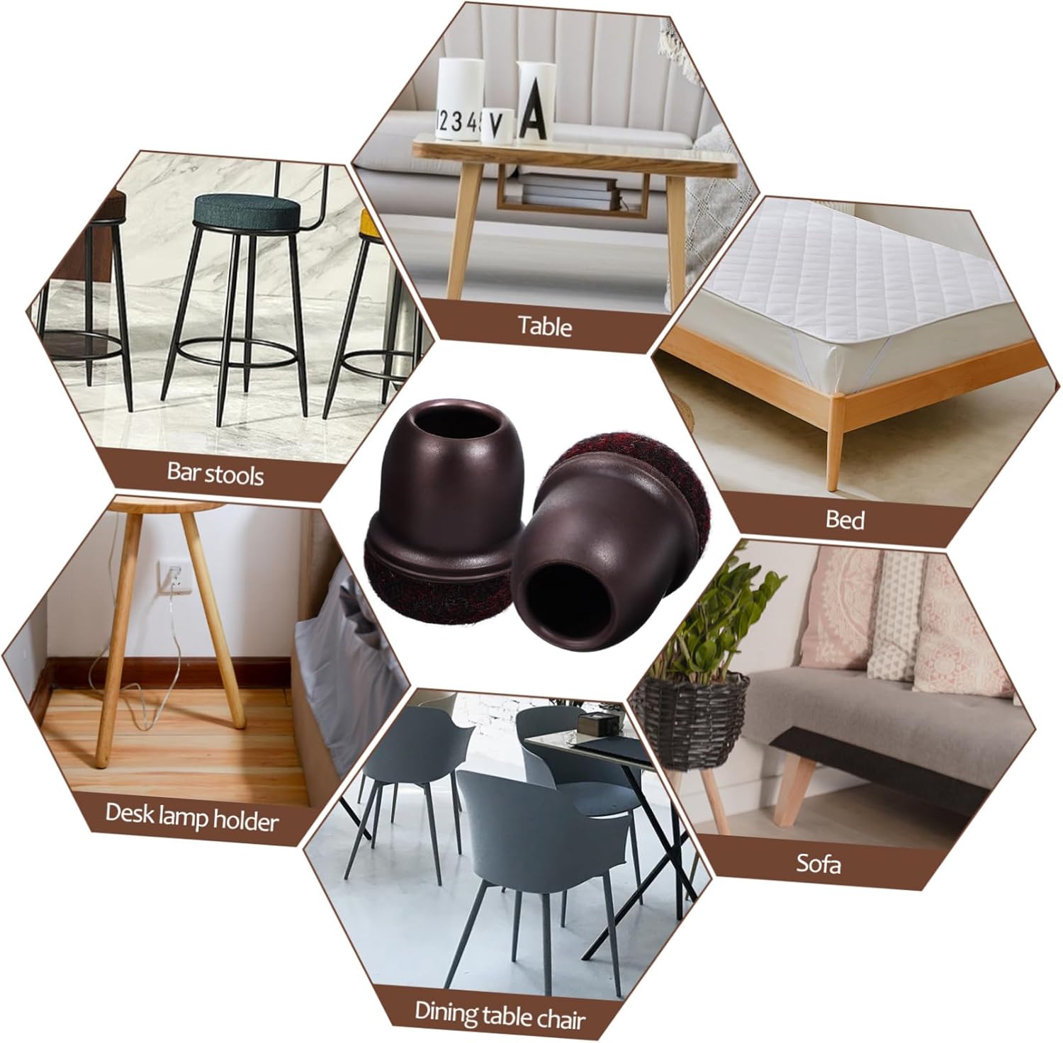 POPETPOP 64pcs Chair Leg Caps Floor Protectors for Hardwood Noise Reduction Easy to Apply Fits Round Legs