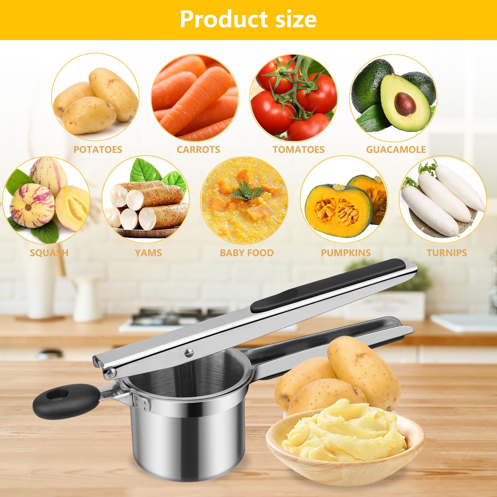 HOTLIKE Presse Purée Manuel, 3PCS Presse-purée à Pommes | WhichOne