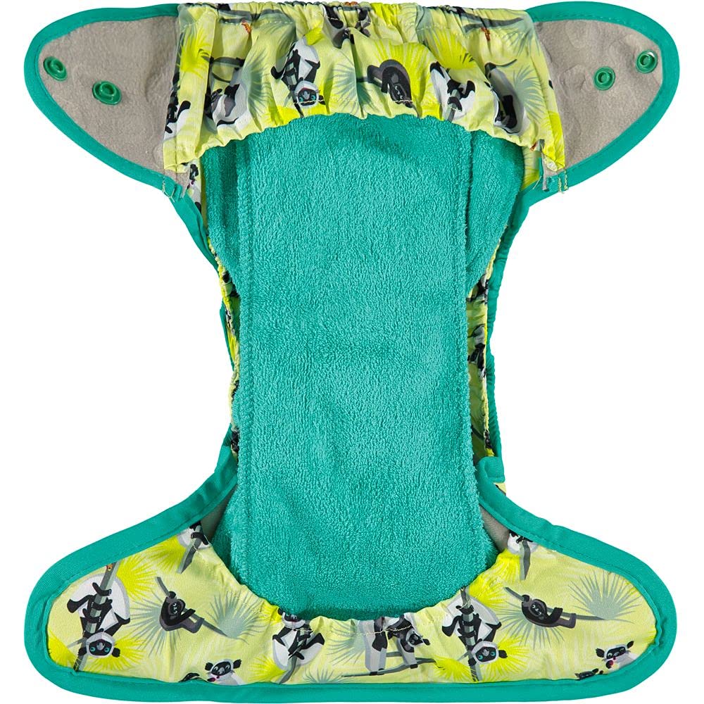 Lemur Chiudi Pannolino Riutilizzabile Bambù Popper Fastener Nascita a Vasino