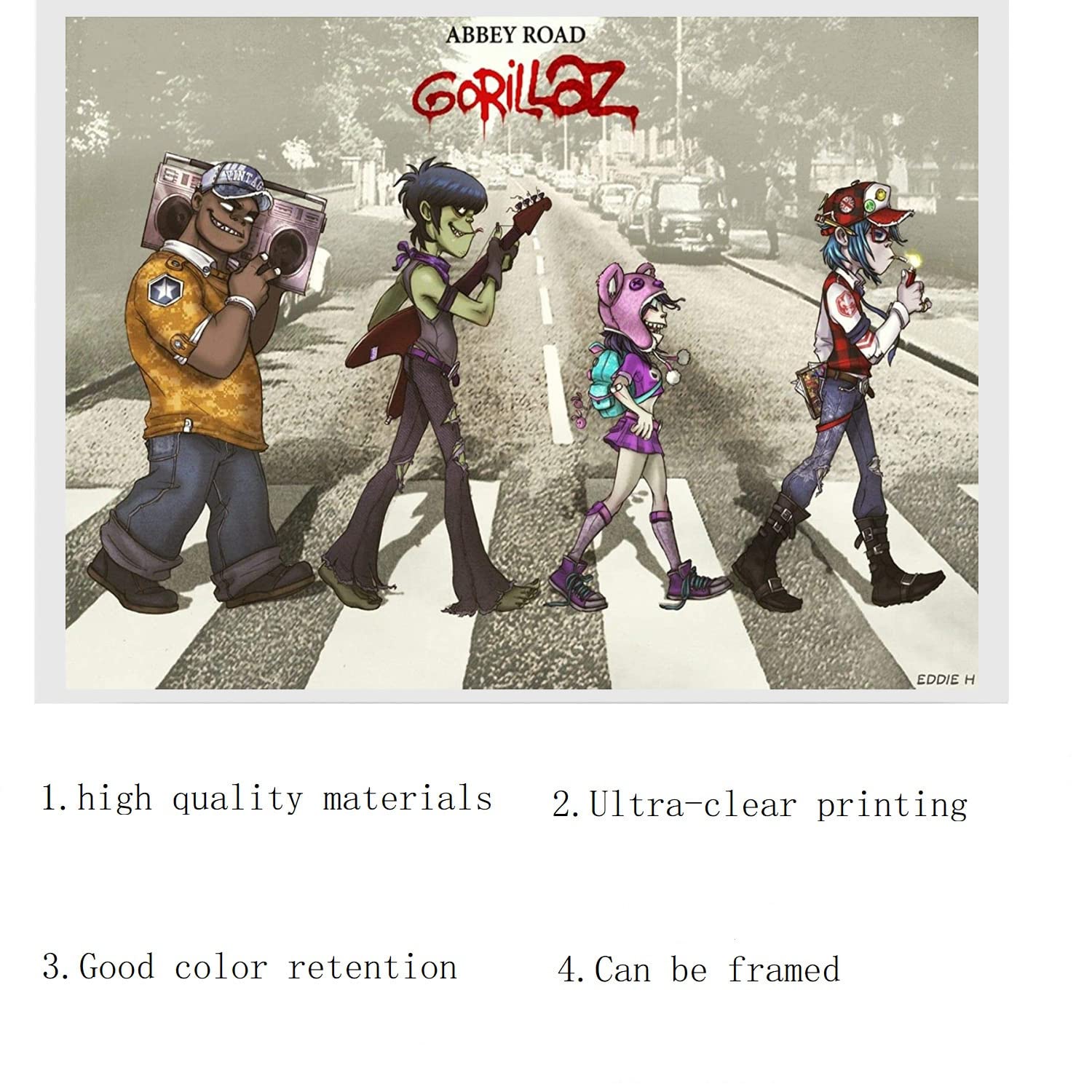 Amazon.com: Gorillaz Alternative Rock Poster 20''x16'' Unframed