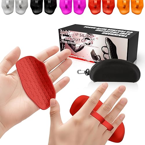 Miniatura 10 de Puños de entrenamiento antideslizantes – Protector ergonómico de goma en la palma para levantamiento de pesas, peso muerto, dominadas, crossfit –