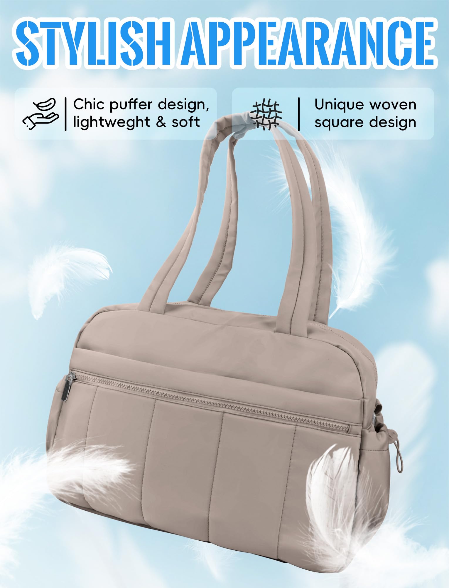 Ausing Lightweight Gym Bag with Waterproof Pocket Perfect for Travel Fitness and Daily Use dark brown