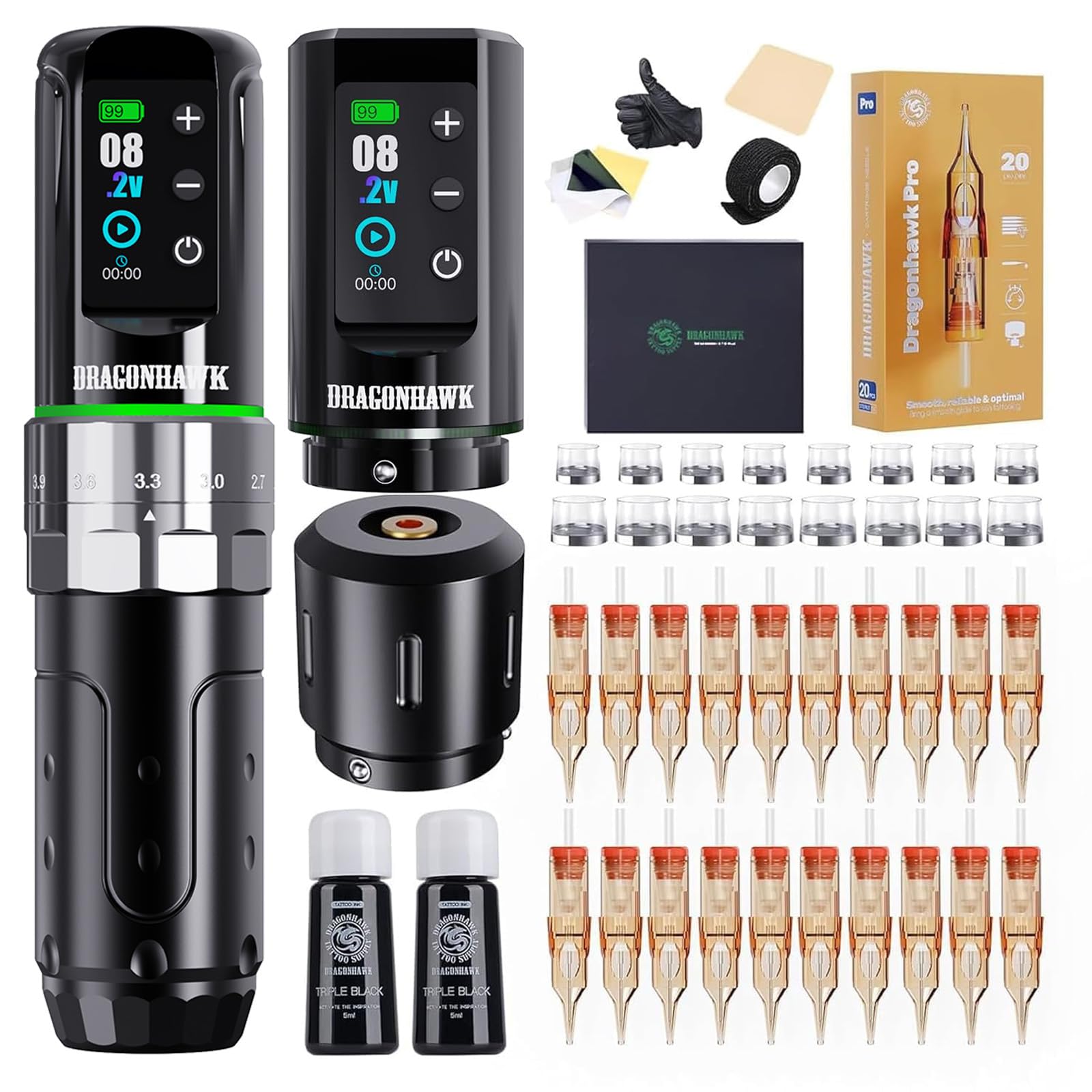 Amazon.com: Dragonhawk Tattoo Kit, L3 Cordless/Cord Complete